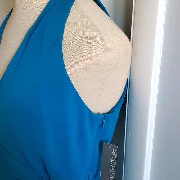 Elegant but Simple Teal Chiffon Dress - Picture 4 of 6